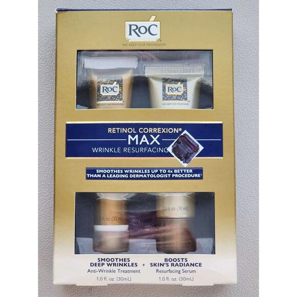 RoC MAX Retinol Correction Wrinkle Resurfacing Anti-Aging Skin Care system - Picture 1 of 2